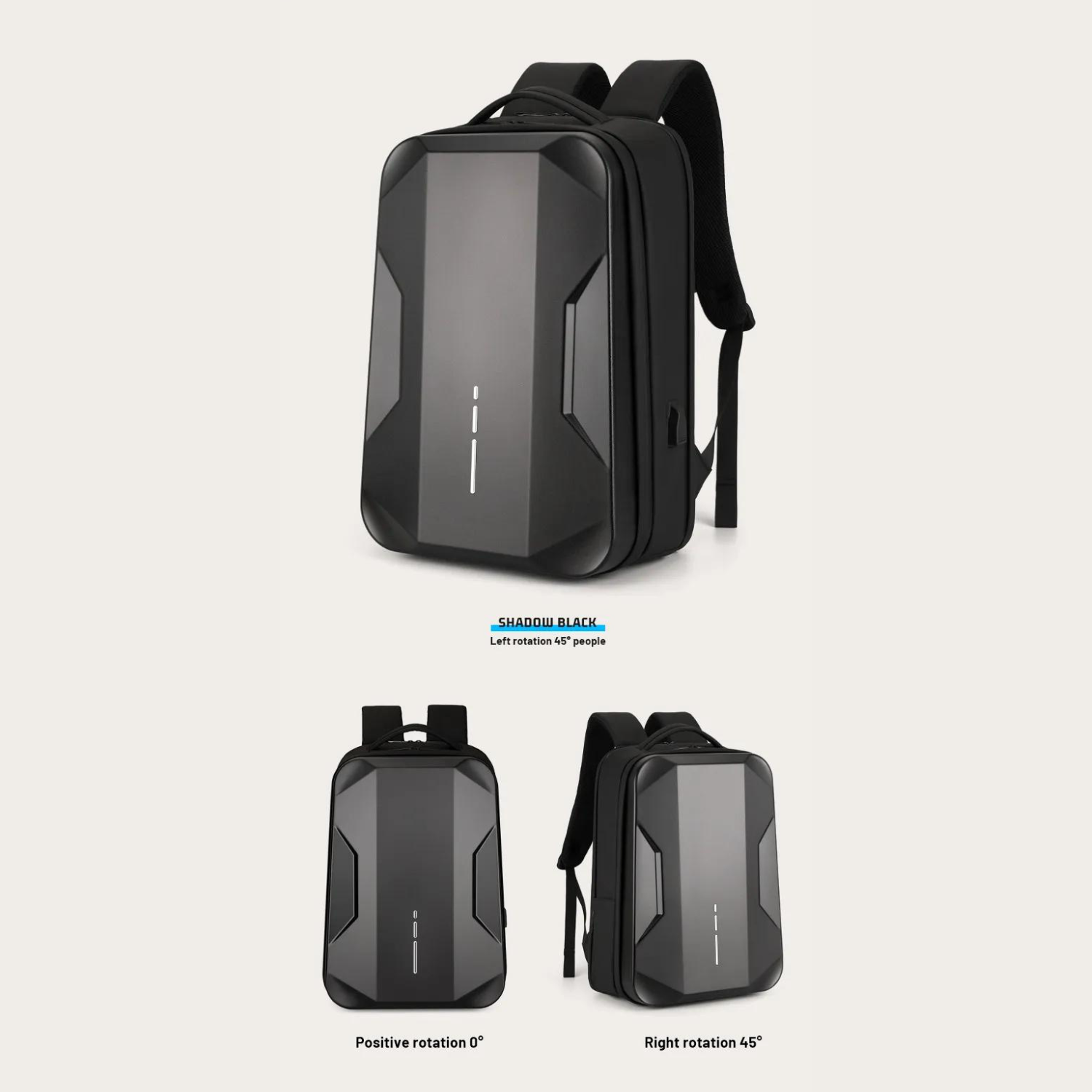 Moderner 17,3-Zoll-Hartschalen-Laptop-Rucksack für Business und eSport