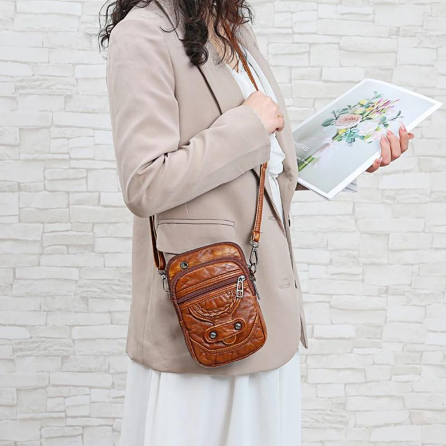 Vintage-Inspired Artisan Crossbody Bag