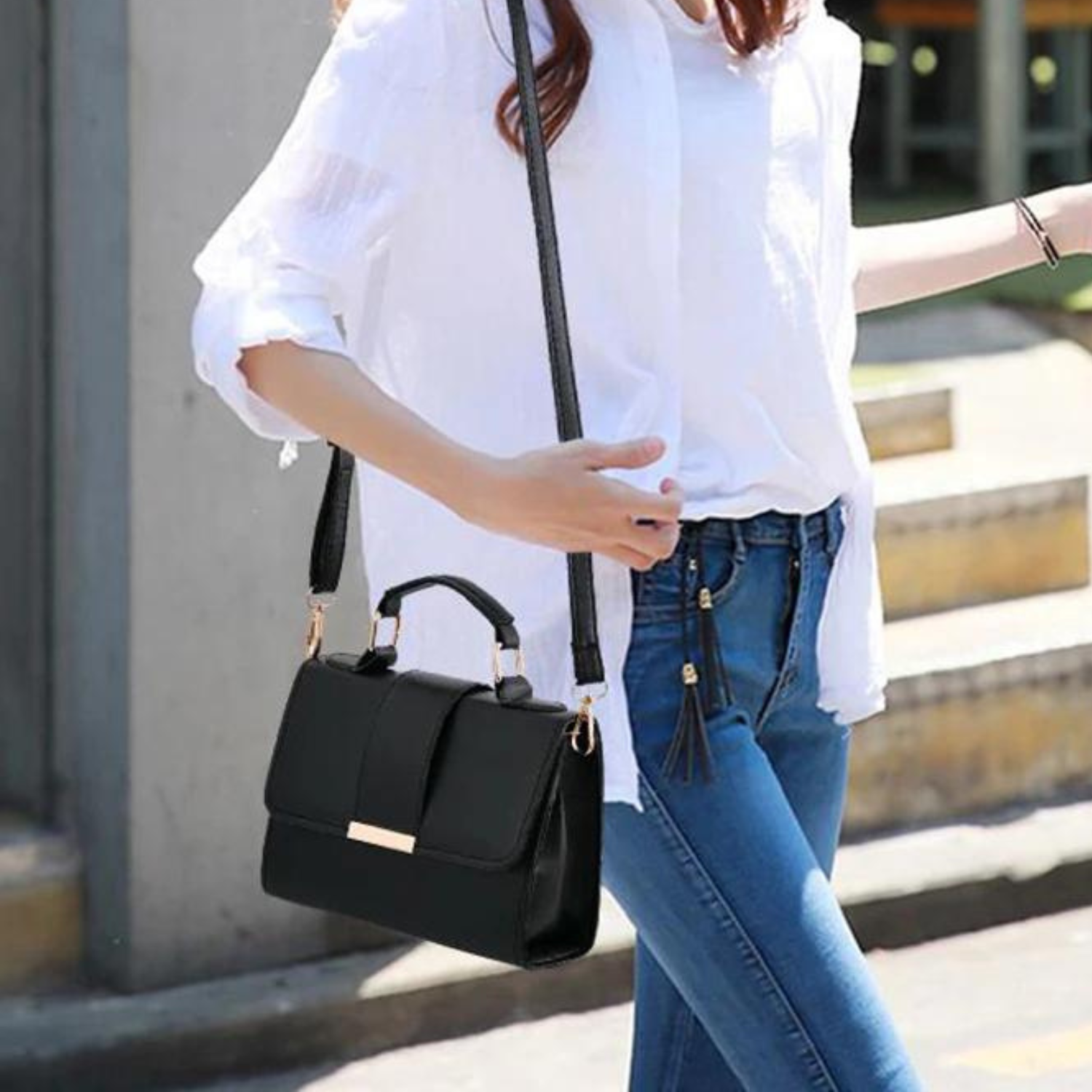 Sleek Minimalist Flap Crossbody/Shoulder Bag