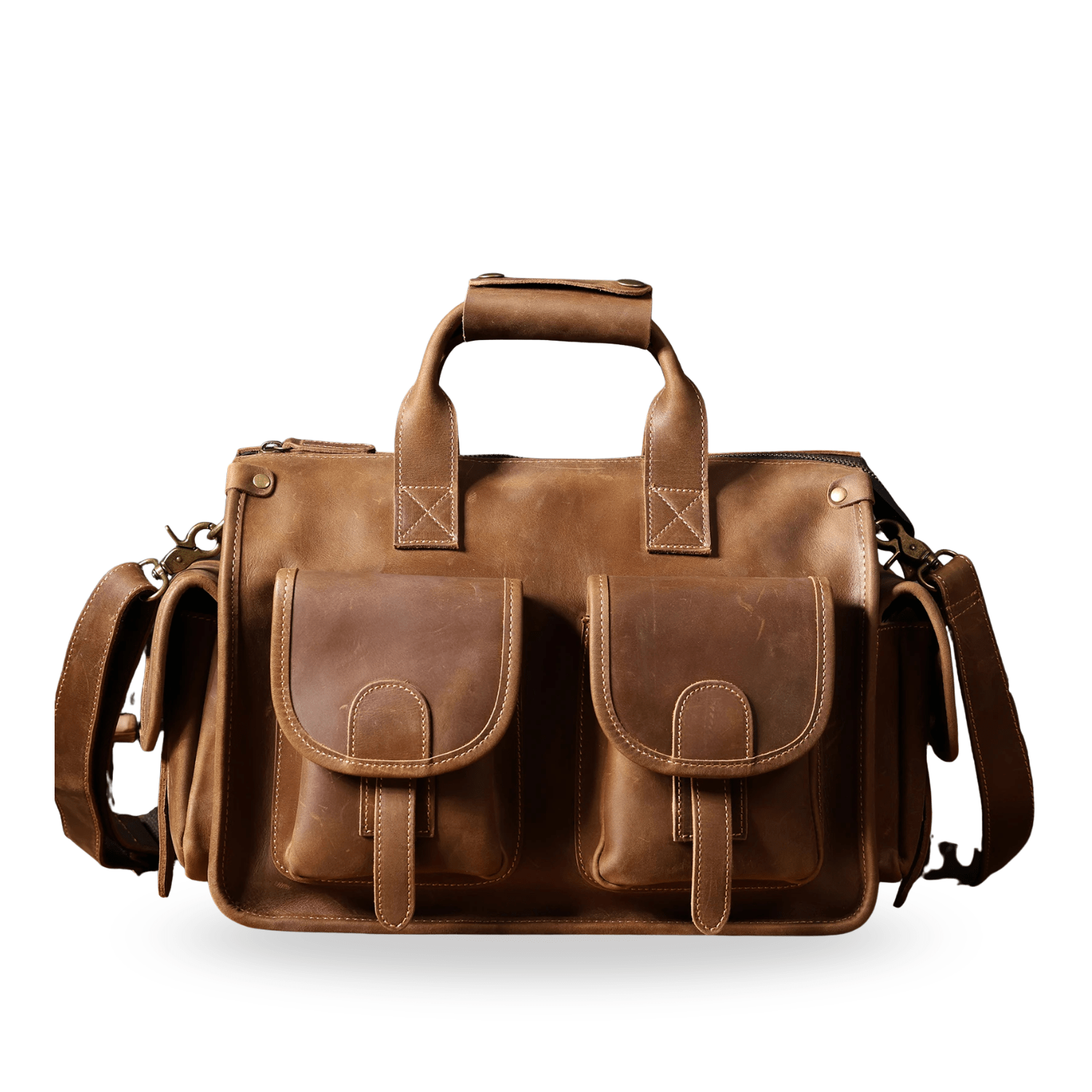 Walker Vintage Leather Briefcase – Cowhide Messenger Bag