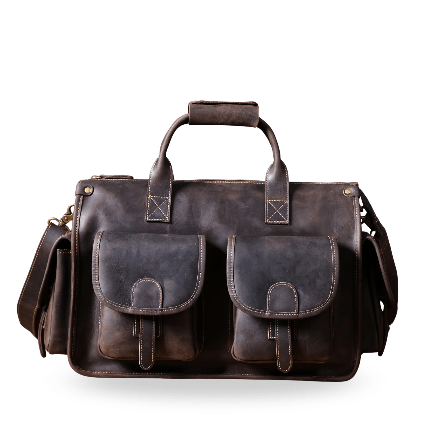 Walker Vintage Leather Briefcase – Cowhide Messenger Bag