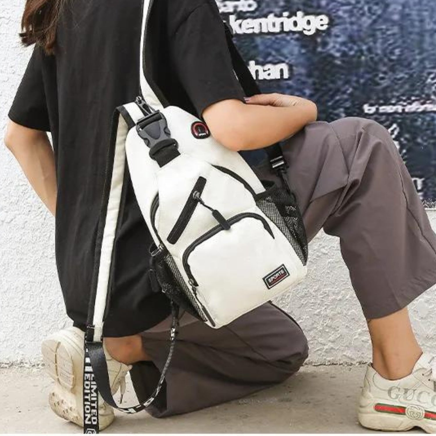 Sportliche Crossbody-Slingtasche in leuchtendem Gelb