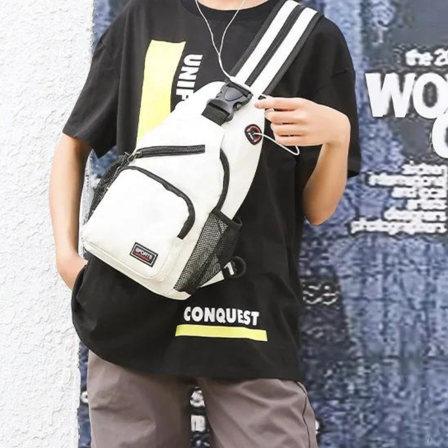 Sportliche Crossbody-Slingtasche in leuchtendem Gelb