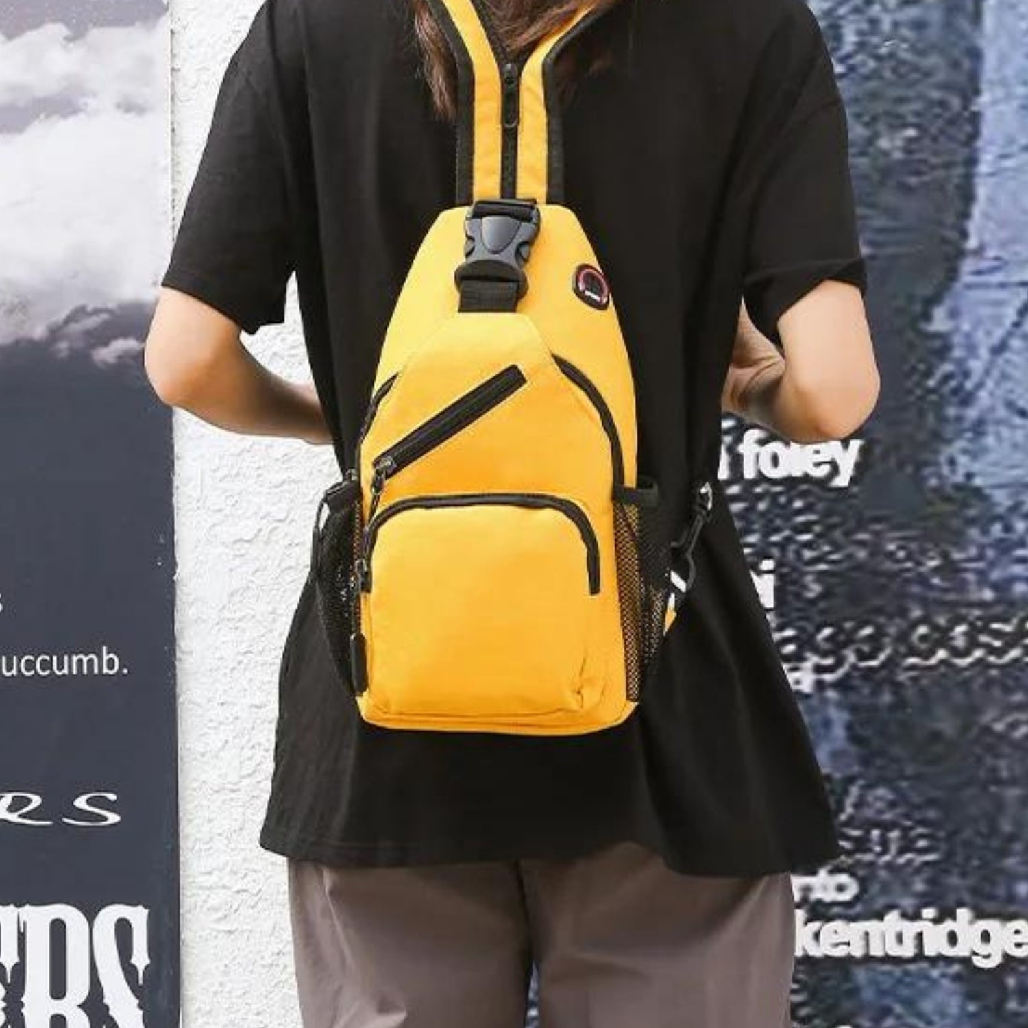 Sportliche Crossbody-Slingtasche in leuchtendem Gelb