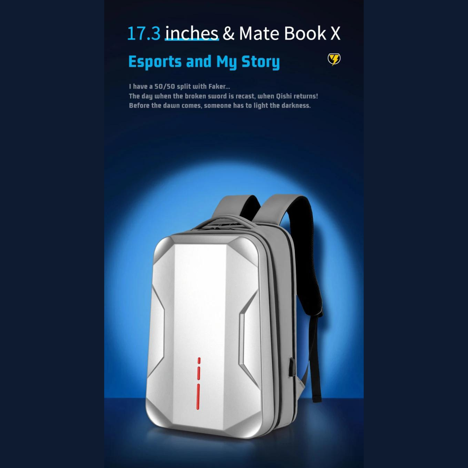 Moderner 17,3-Zoll-Hartschalen-Laptop-Rucksack für Business und eSport