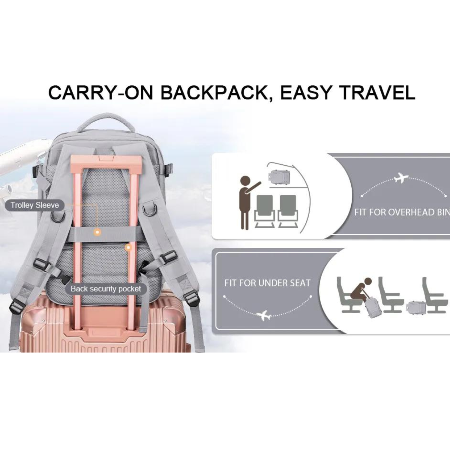 Eleganter Business-Reiserucksack mit USB-Anschluss
