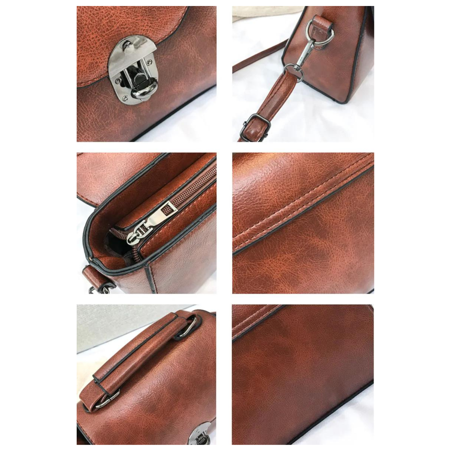 Sleek PU Leather Crossbody Bag - Modern Elegance