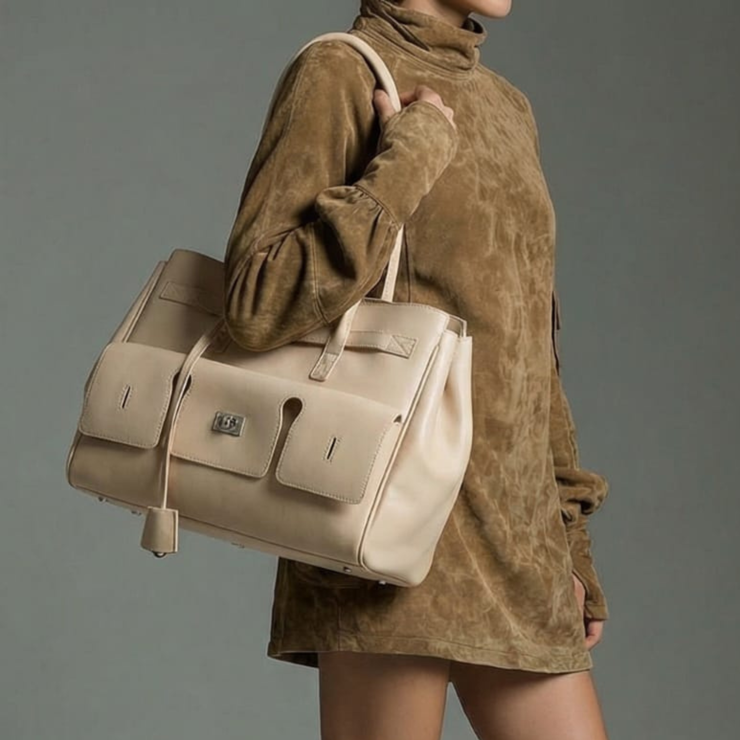 Luxury Genuine Leather Tote Bag – Large Capacity & Elegant Design