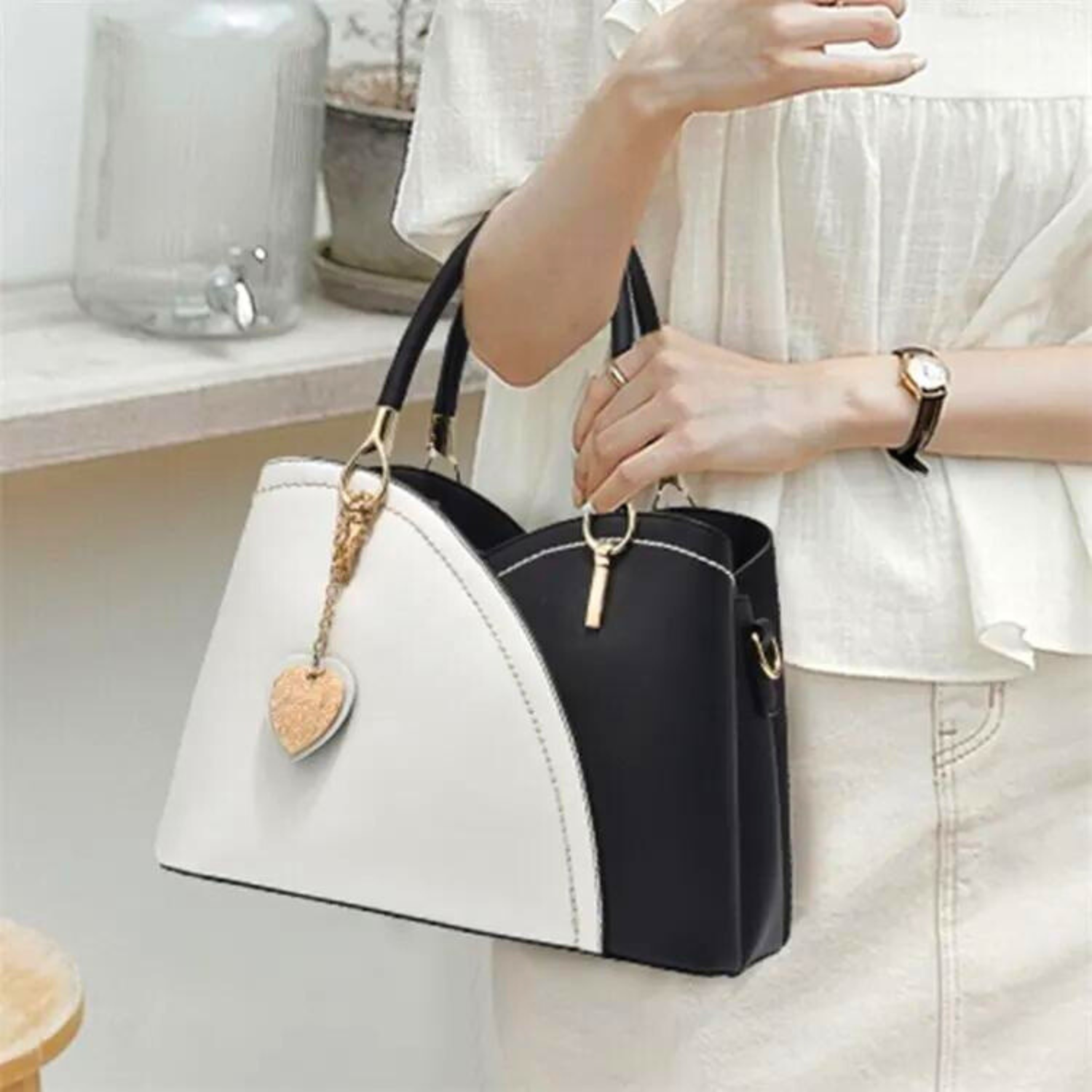 Pastel Patchwork Tote: Stylish & Spacious Everyday Bag