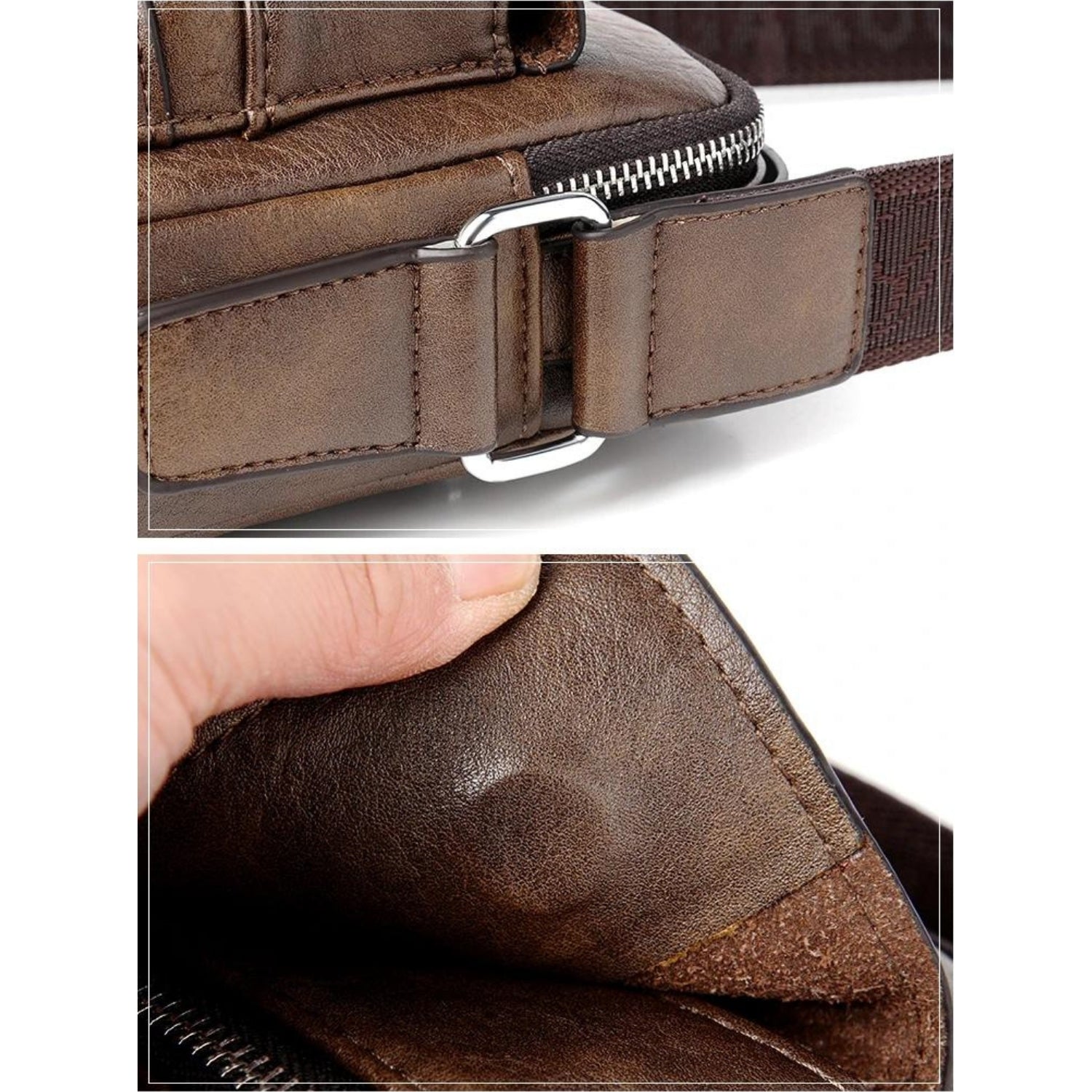 Vintage Leder Sling Bag für Herren – Vielseitige Crossbody Messenger