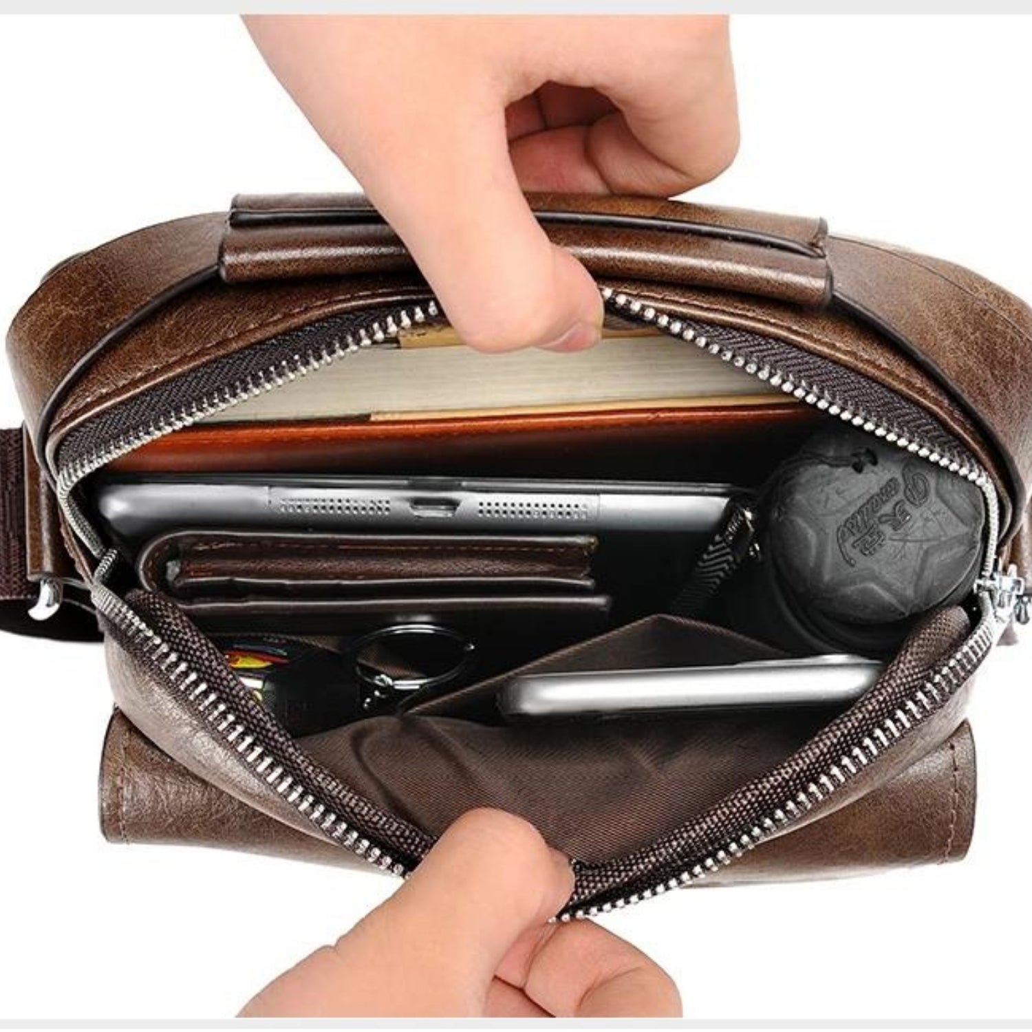 Vintage Leder Sling Bag für Herren – Vielseitige Crossbody Messenger