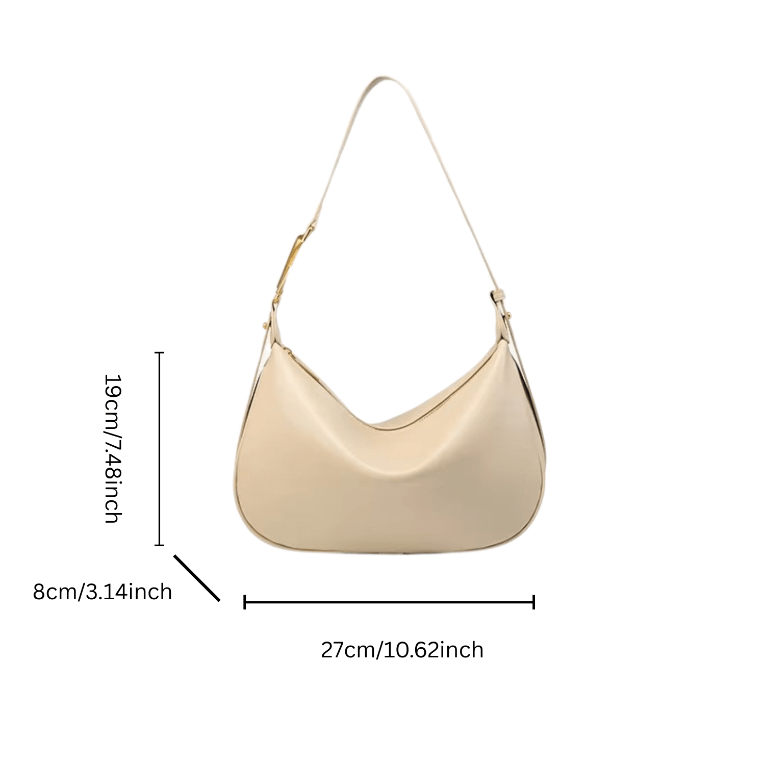 Colette Crescent Shoulder Bag – Minimalist Soft Leather Hobo