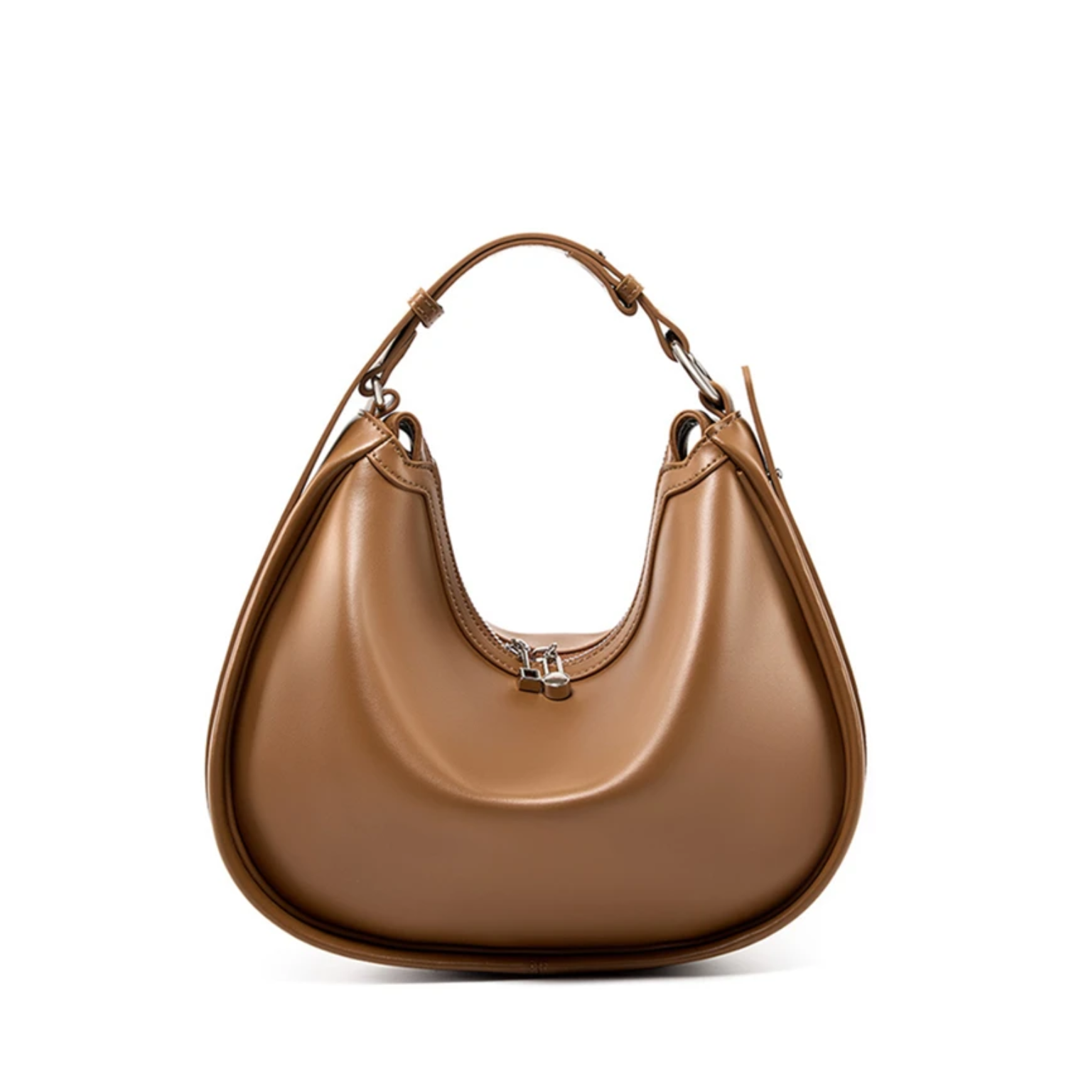 Brown handbag on a white background