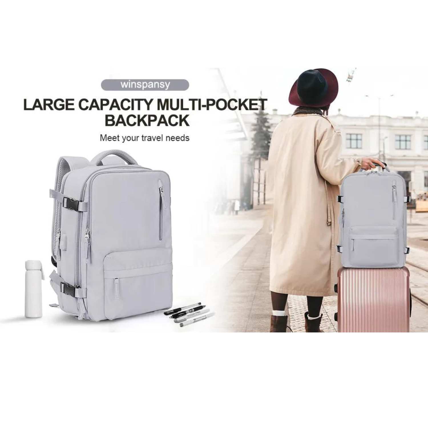 Eleganter Business-Reiserucksack mit USB-Anschluss