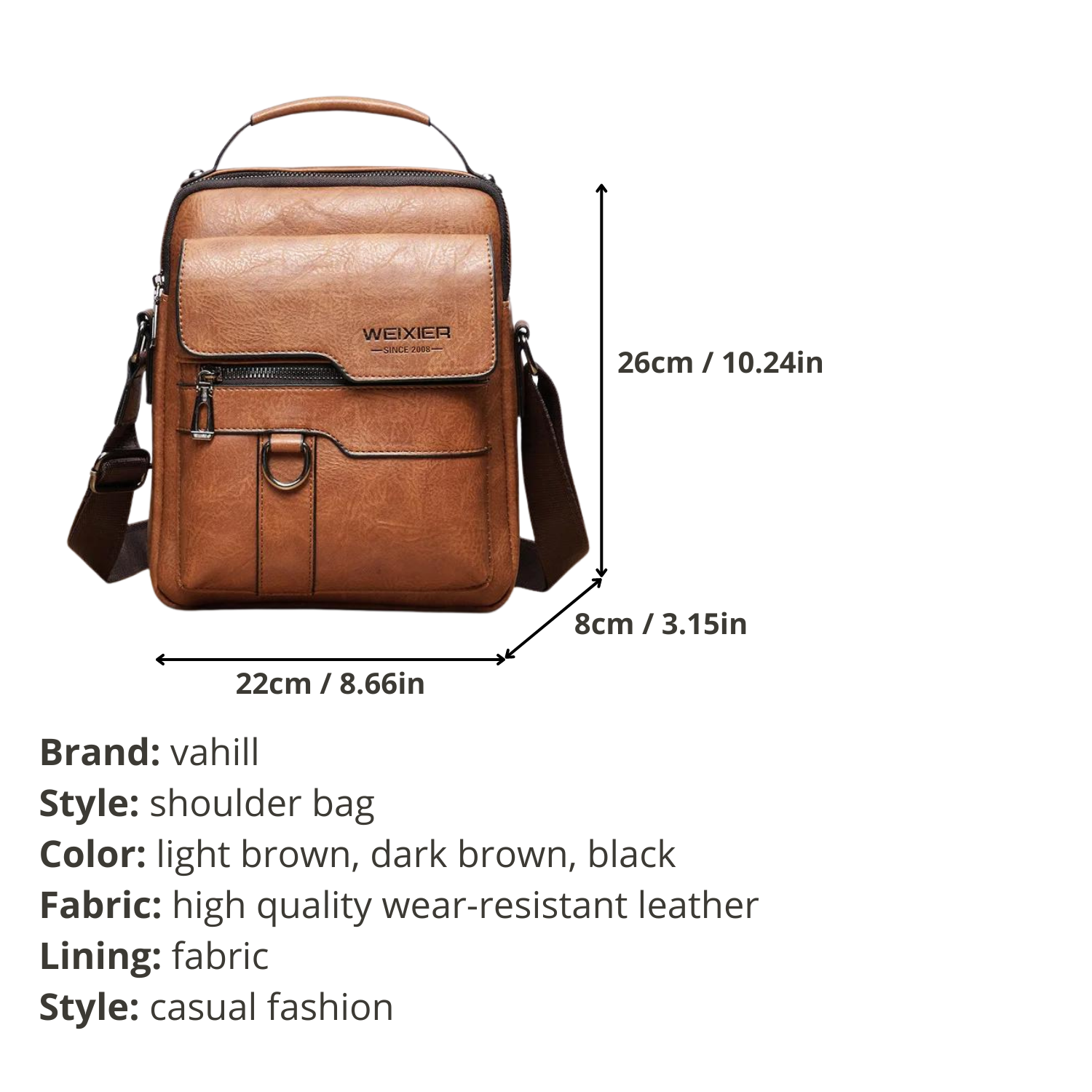 Vintage Auburn Messenger Bag