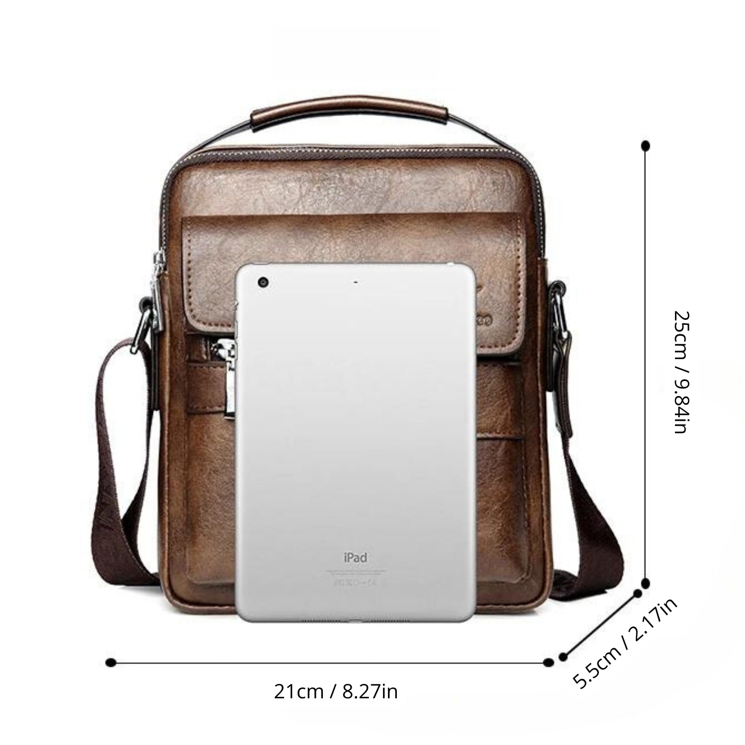 Vintage Leder Sling Bag für Herren – Vielseitige Crossbody Messenger