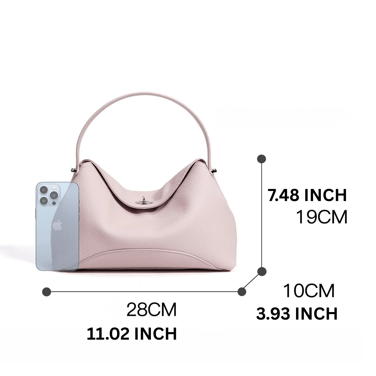 Arlette Genuine Leather Hobo Shoulder Bag – Minimalist Soft Tote