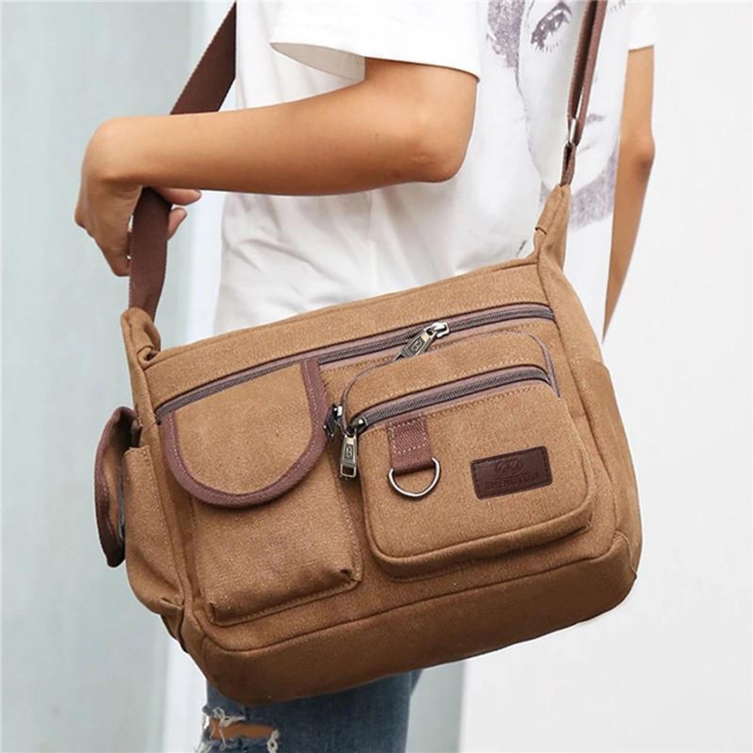 Robuste Vintage Canvas Messenger Bag