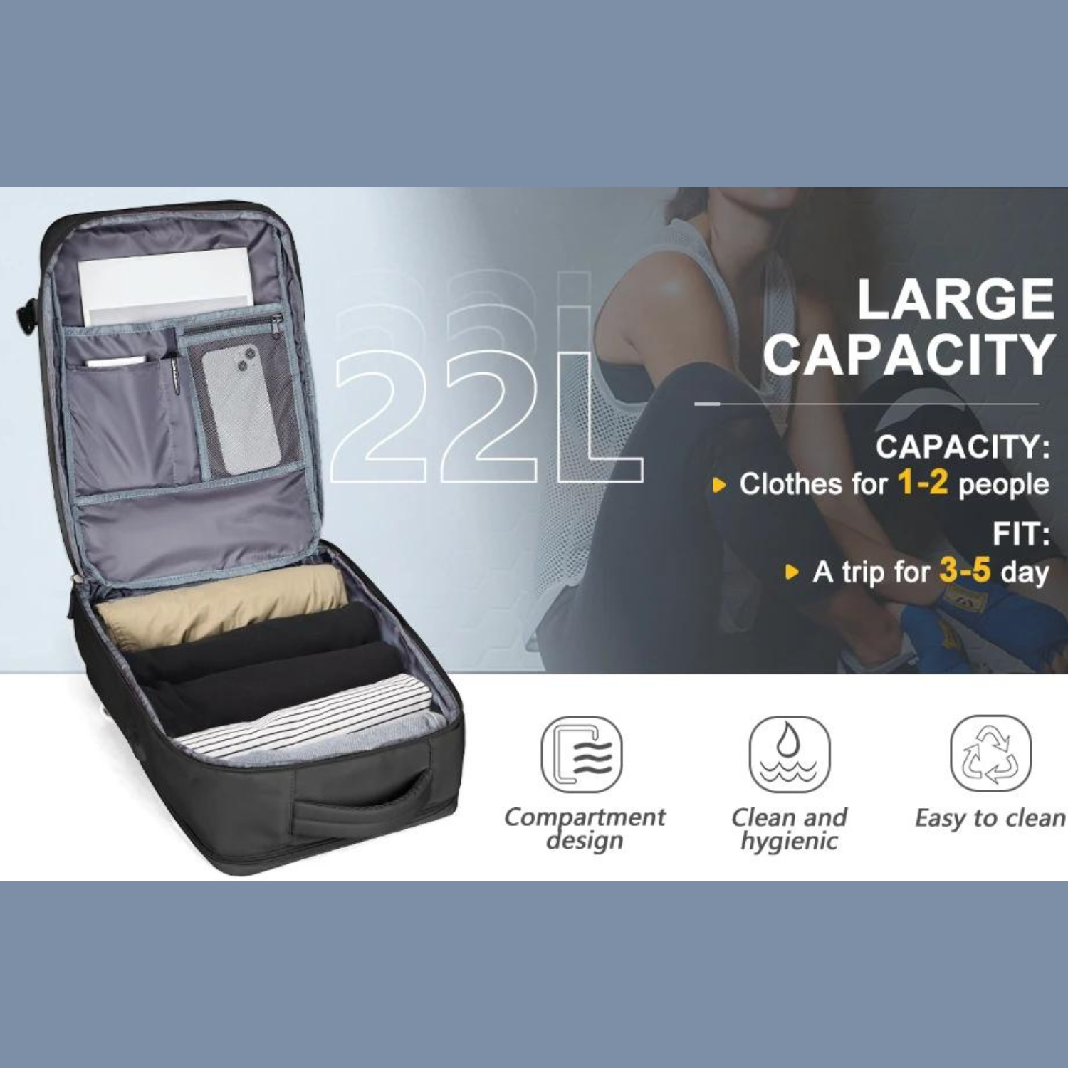 Von Fluggesellschaften zugelassener Wanderrucksack – Wasserdichter Laptop-Reiserucksack