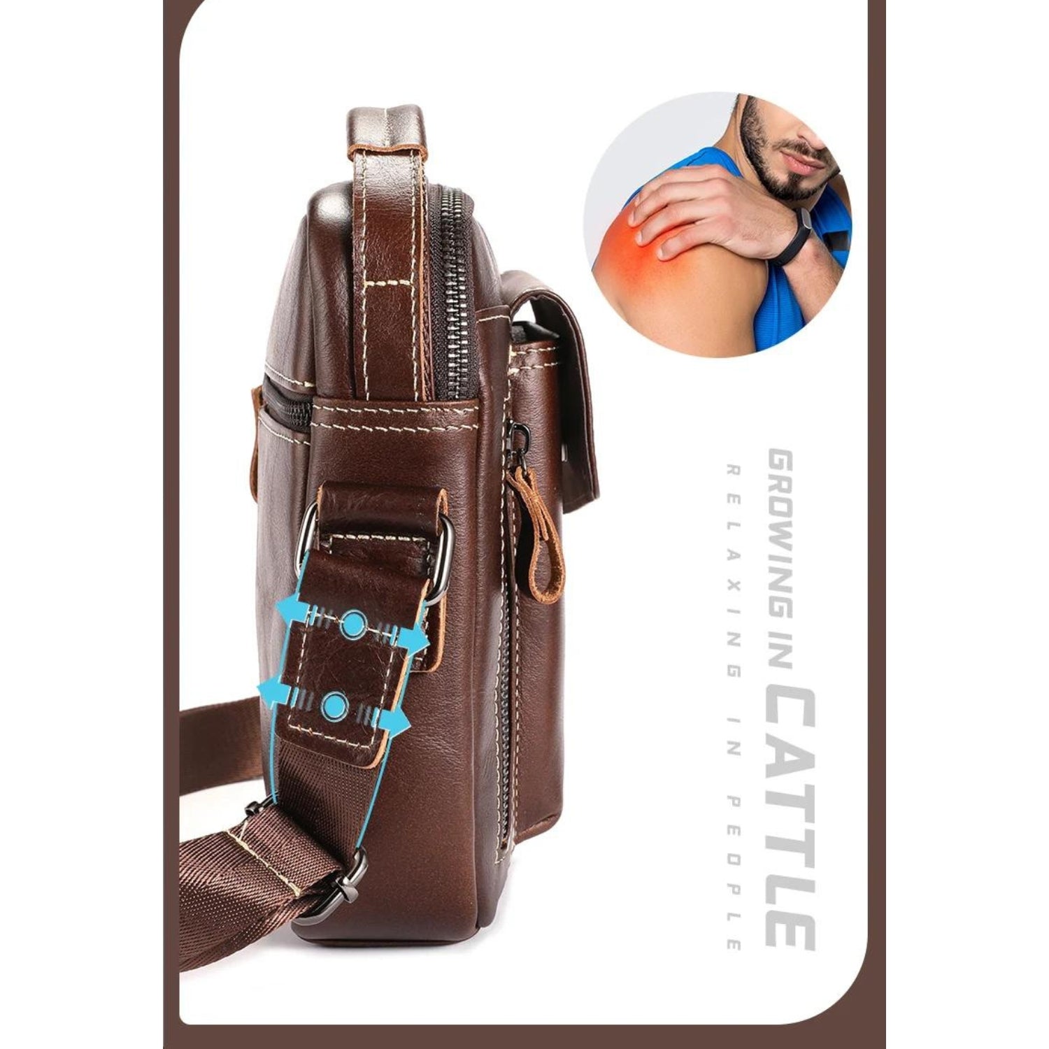 Edle Telefon-Umhängetasche aus Leder