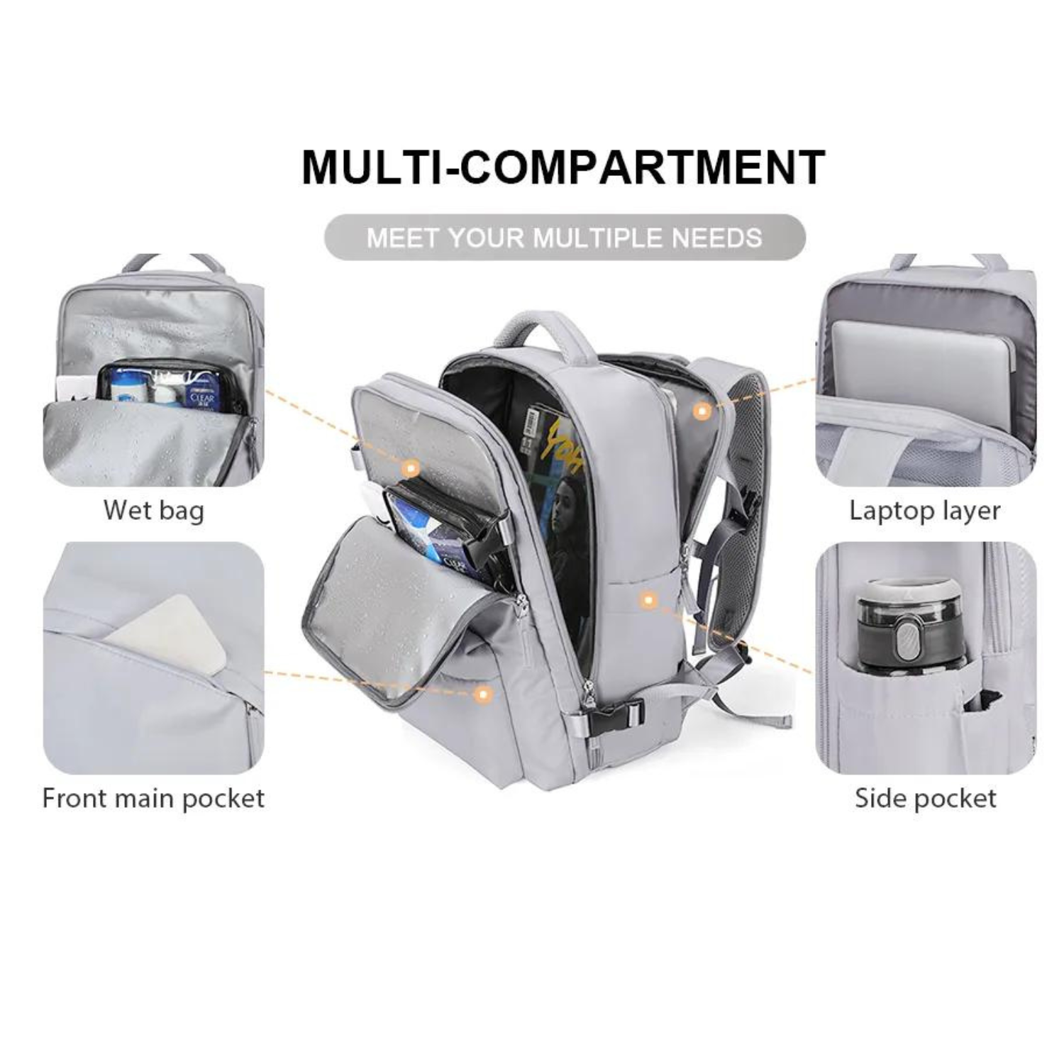 Eleganter Business-Reiserucksack mit USB-Anschluss