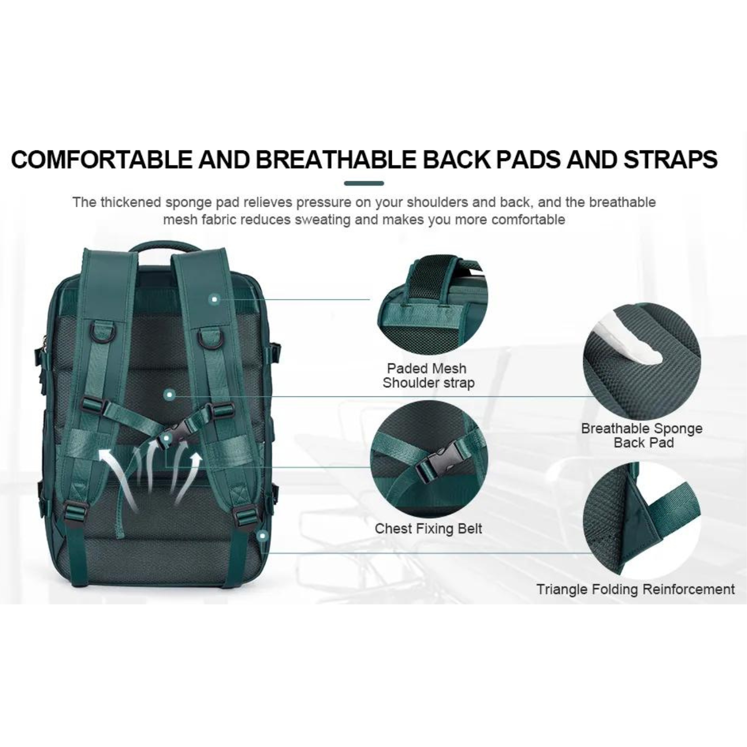 Flugtauglicher Reiserucksack – 35 l Handgepäck-Wochenendrucksack, wasserdicht