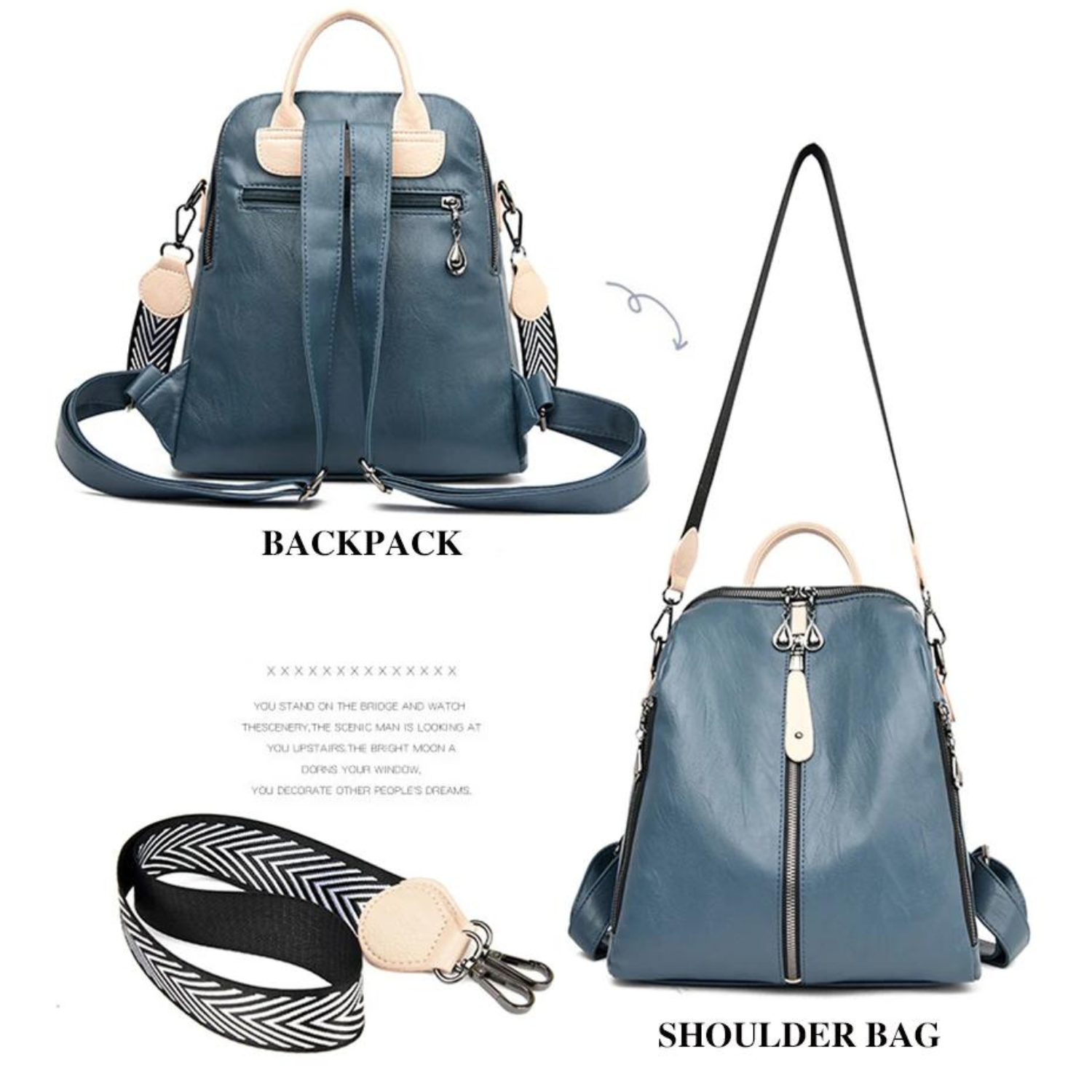 Stylischer zweifarbiger Rucksack