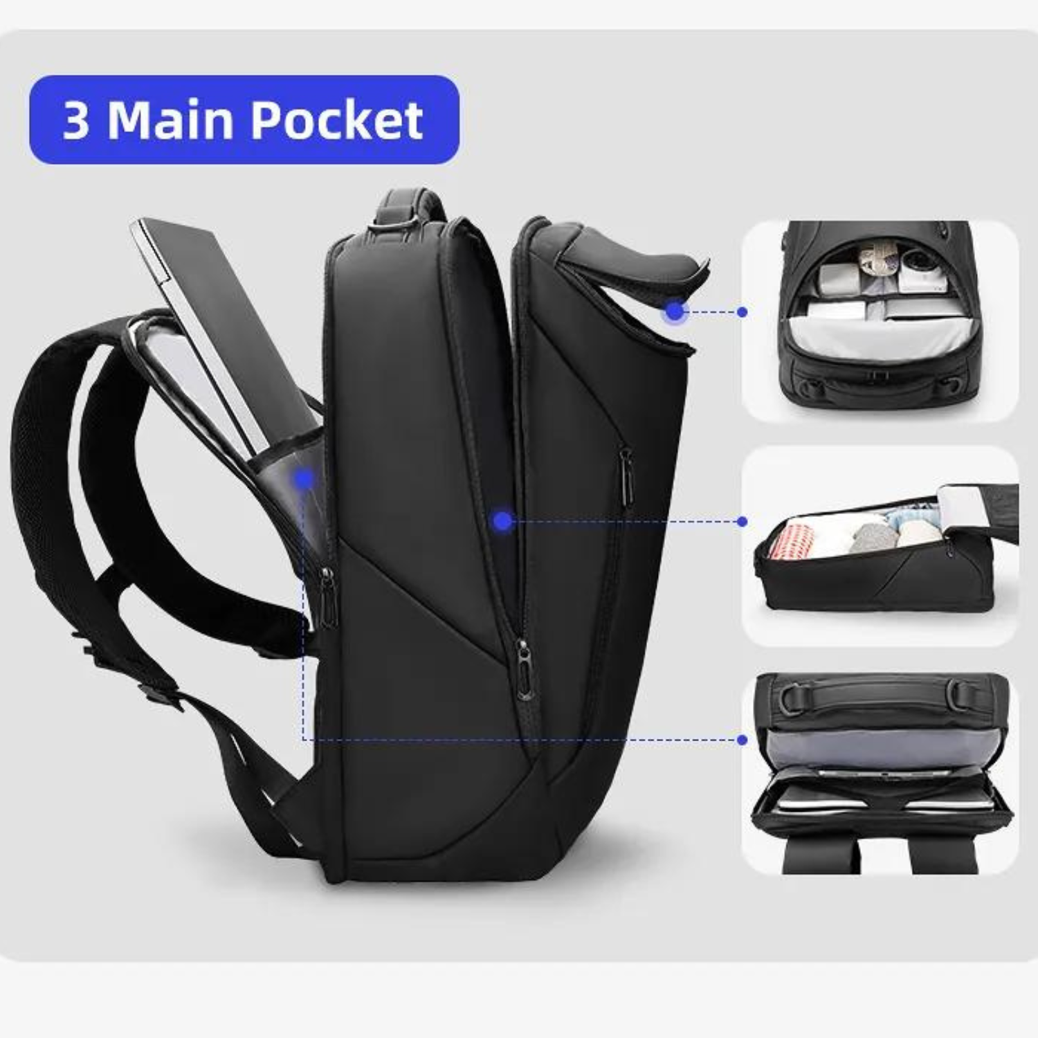 Durchdachter 17-Zoll-Laptop-Rucksack für Berufspendler
