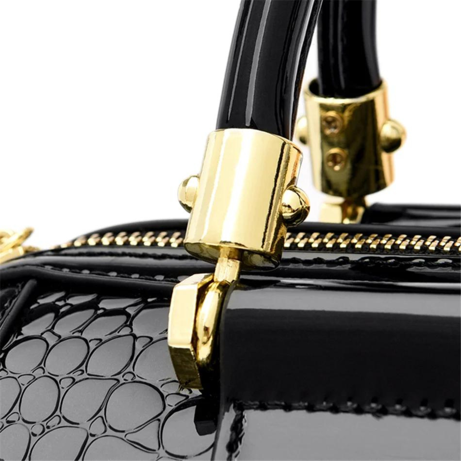 Vintage Luxe Handtasche mit Krokoprägung