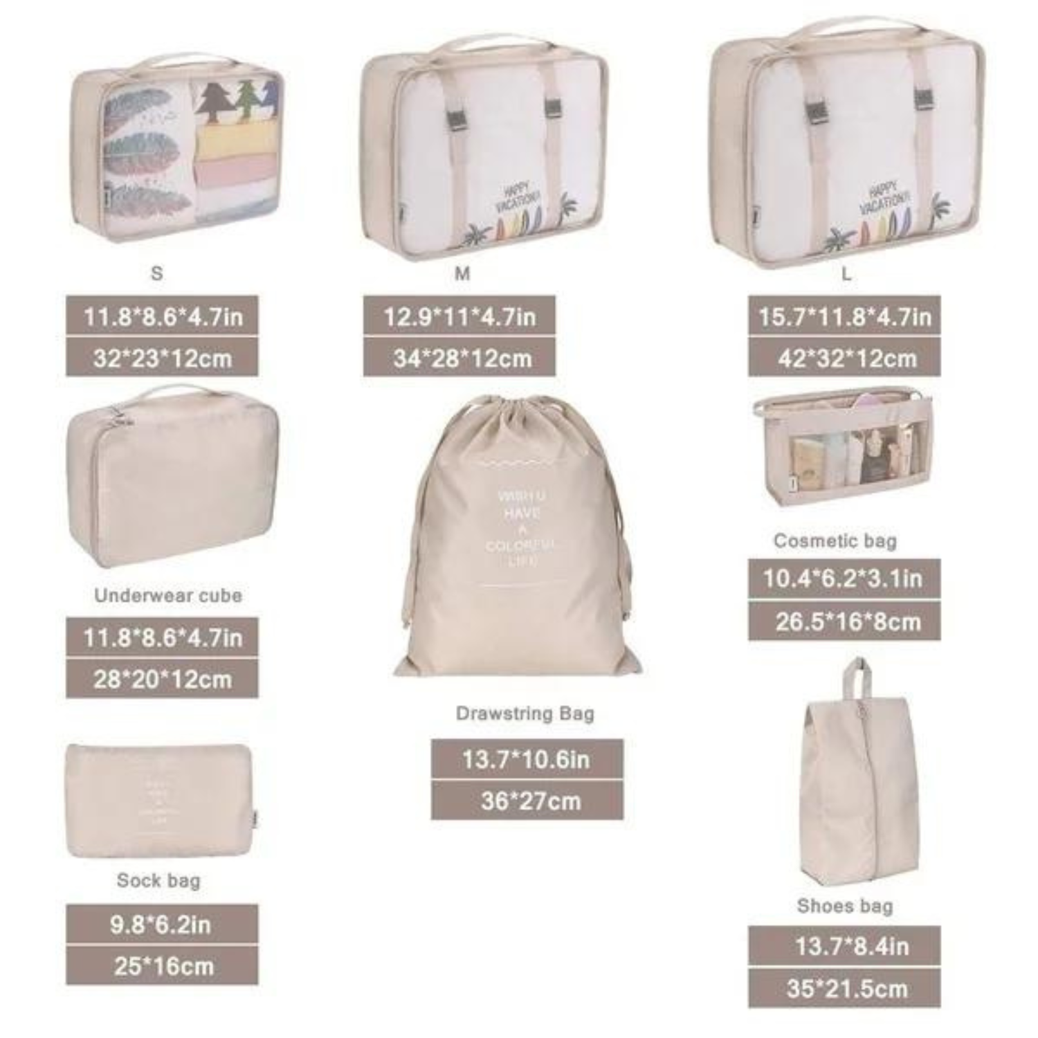 Jetsetter's Ensemble: 8-teiliges Reise-Organizer-Set