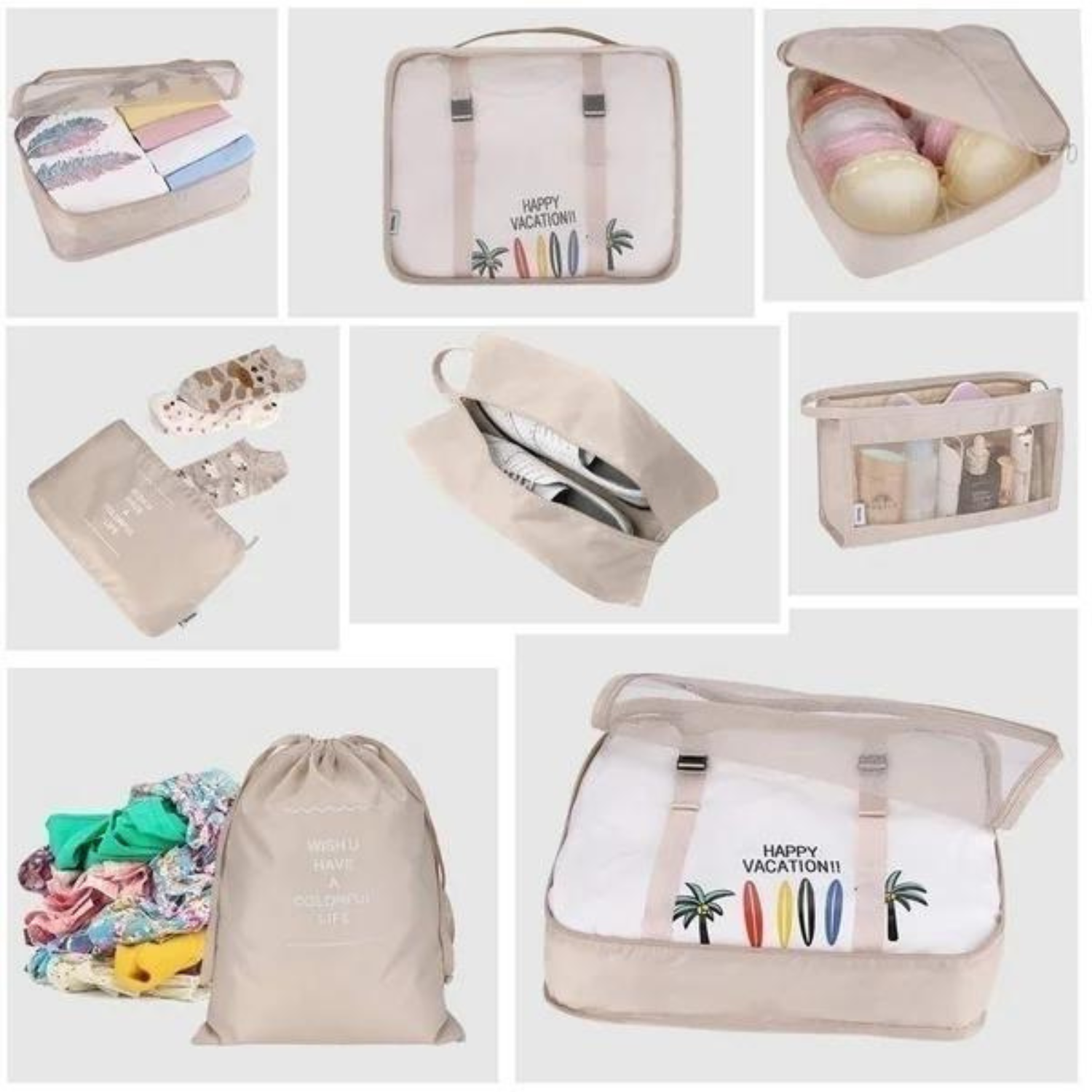 Jetsetter's Ensemble: 8-teiliges Reise-Organizer-Set