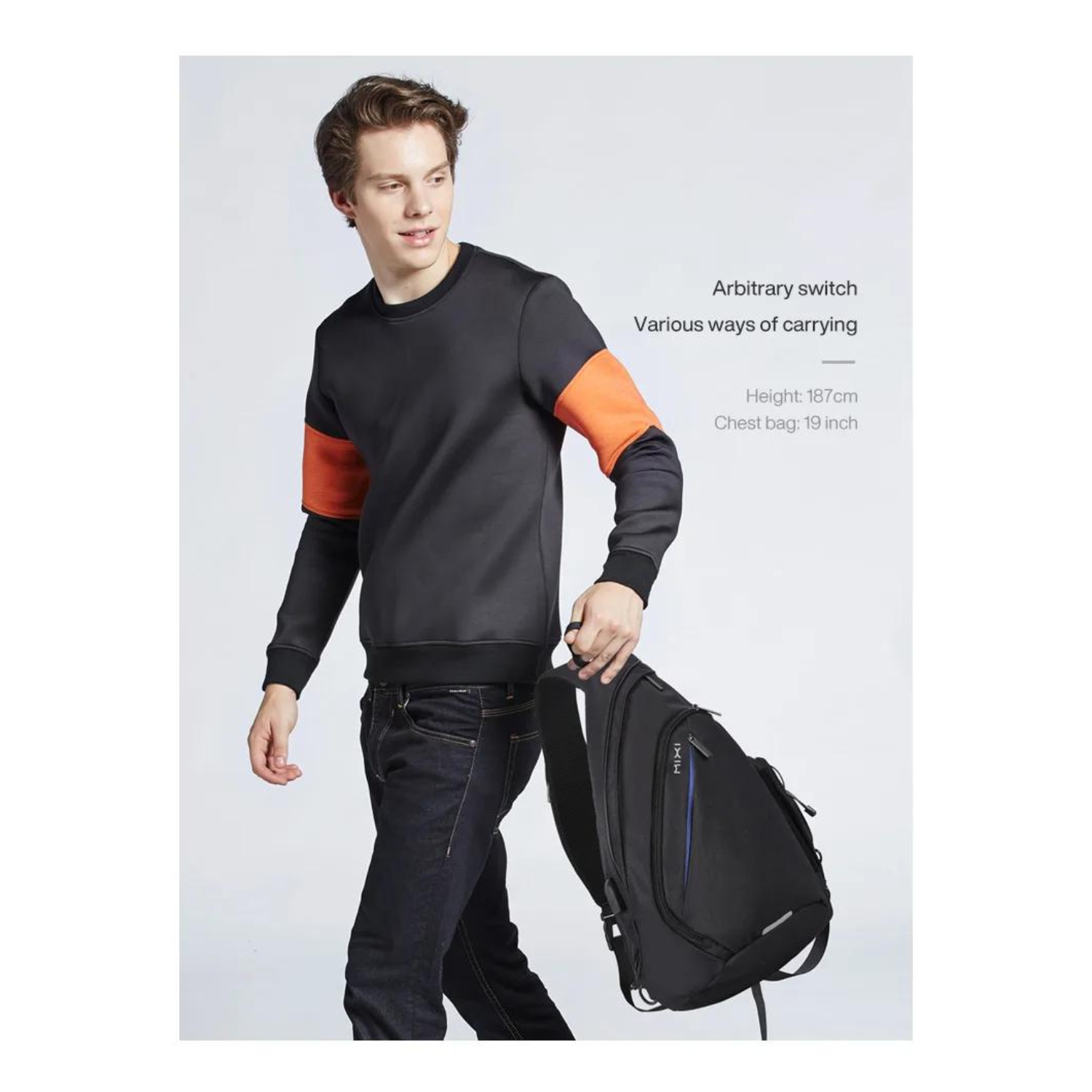 Technisch versierter Sling-Rucksack mit USB-Anschluss