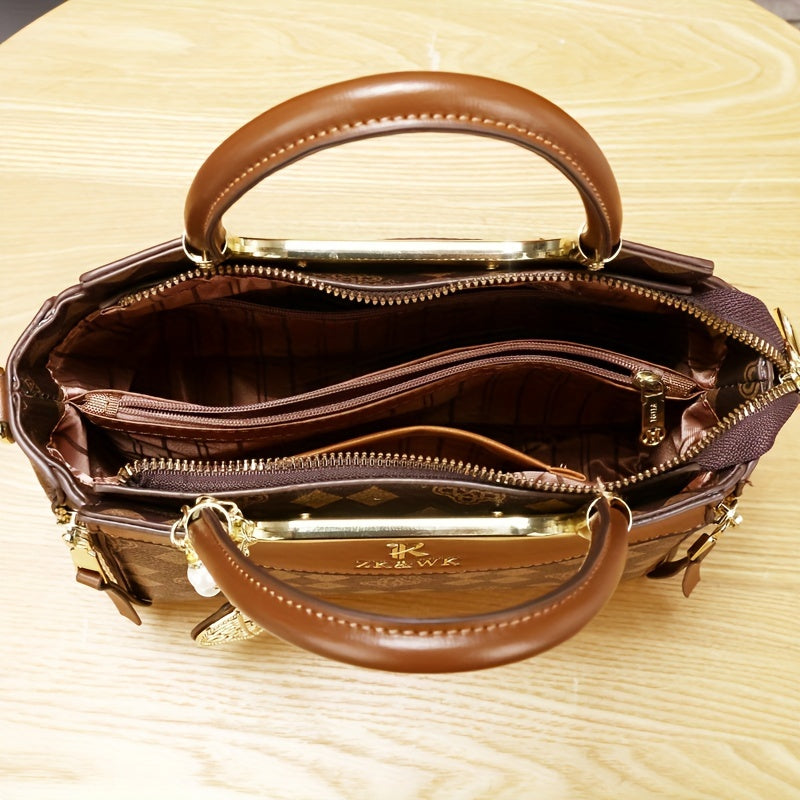Vintage Luxury PU Leather Handbag – Elegant Retro Shoulder & Crossbody Bag for Women