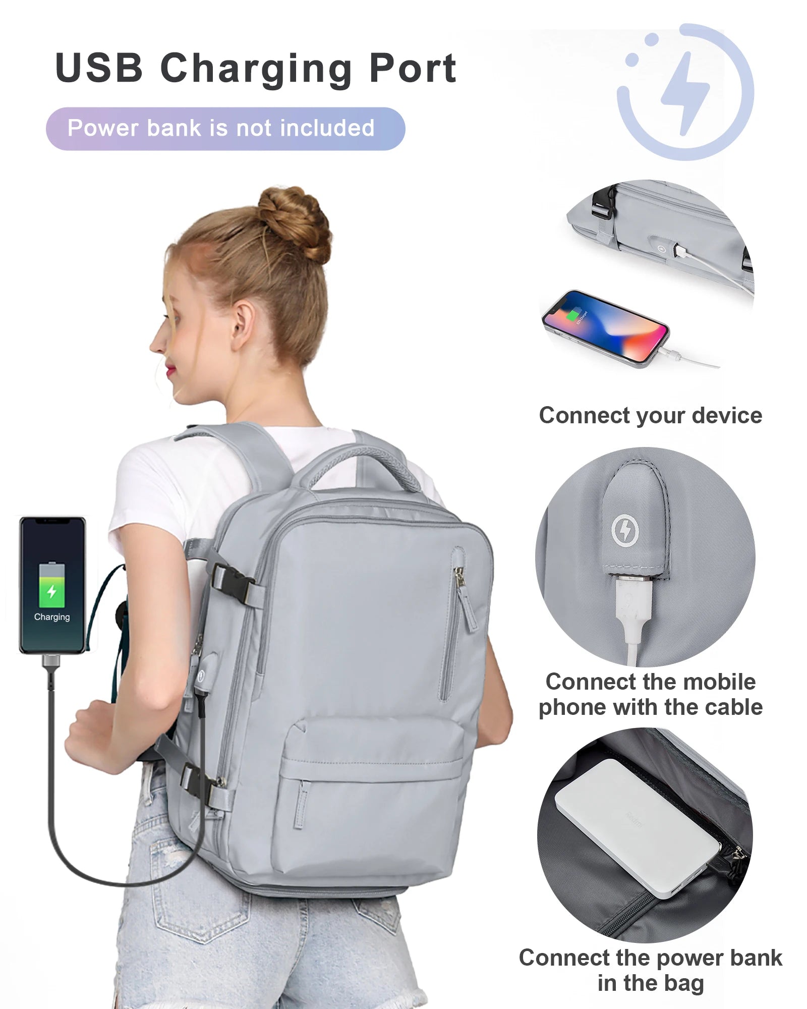 Eleganter Business-Reiserucksack mit USB-Anschluss