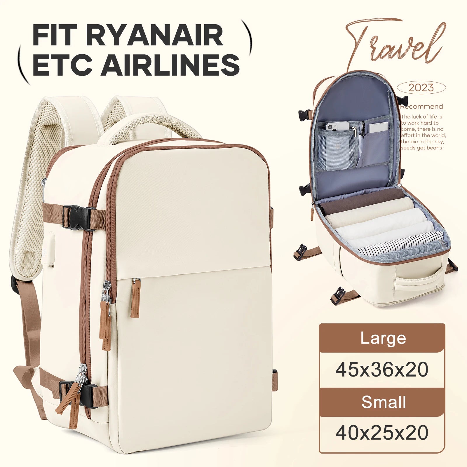 Reiseoptimierter Handgepäck-Rucksack für Ryanair & EasyJet