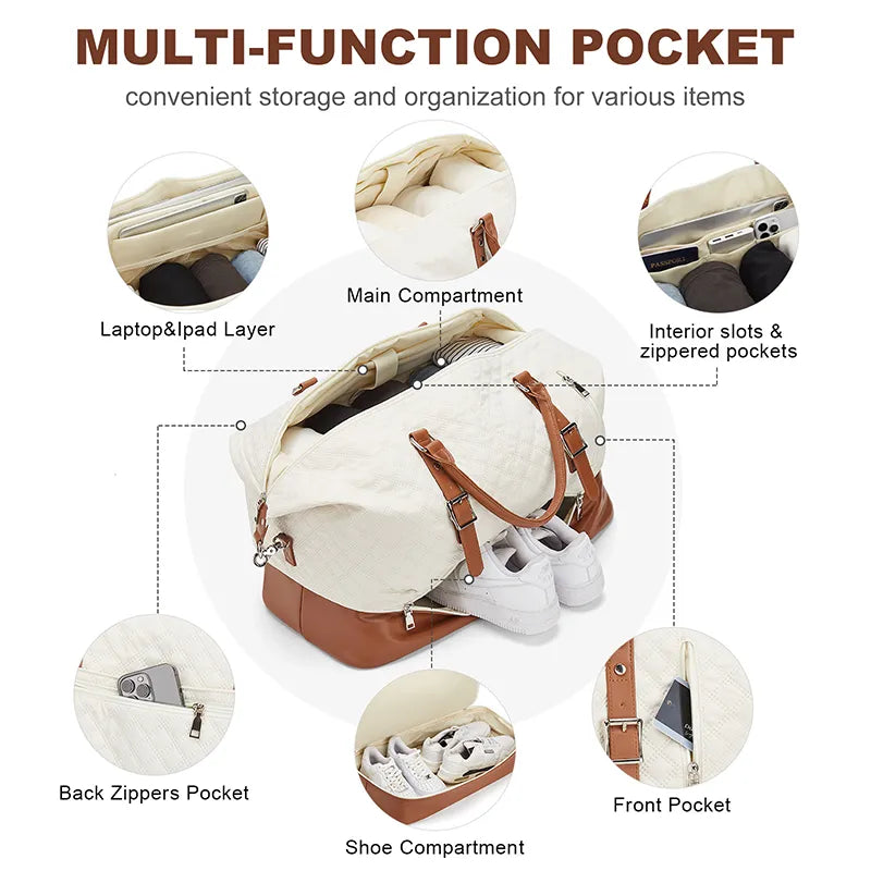 Weekender-Tasche mit großem Fassungsvermögen für Damen