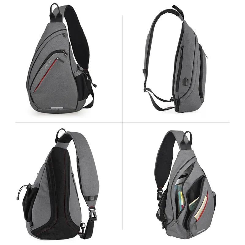 Technisch versierter Sling-Rucksack mit USB-Anschluss