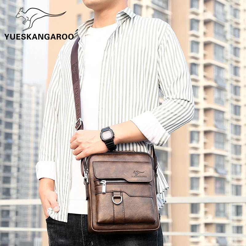 Vintage Leder Sling Bag für Herren – Vielseitige Crossbody Messenger