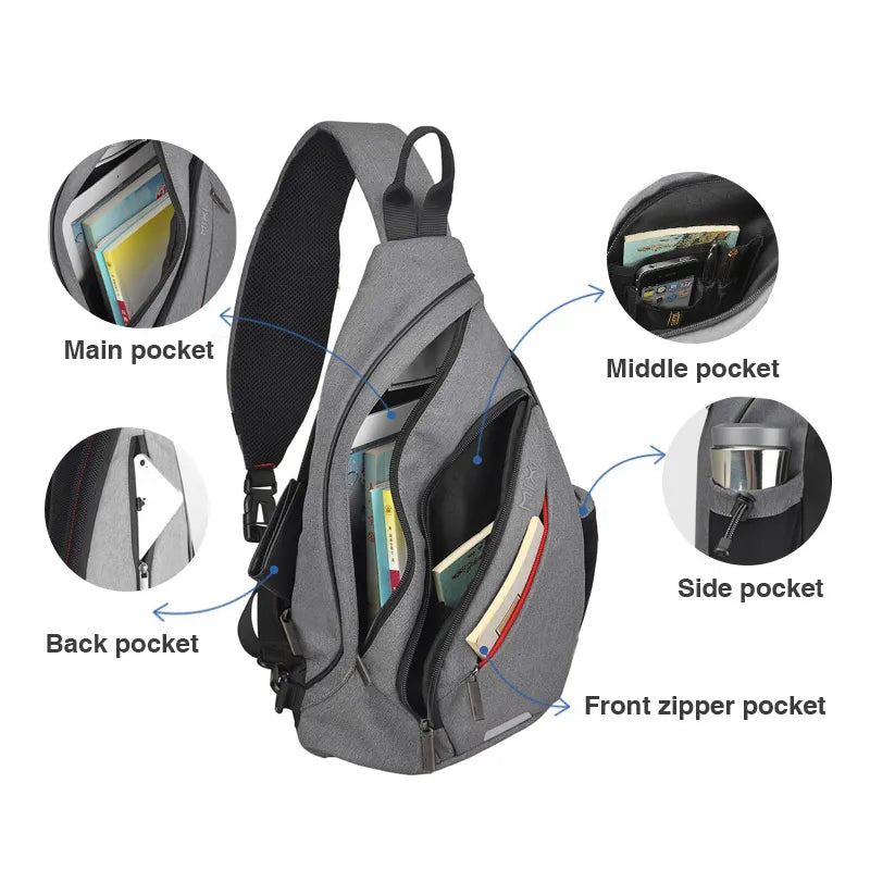 Technisch versierter Sling-Rucksack mit USB-Anschluss