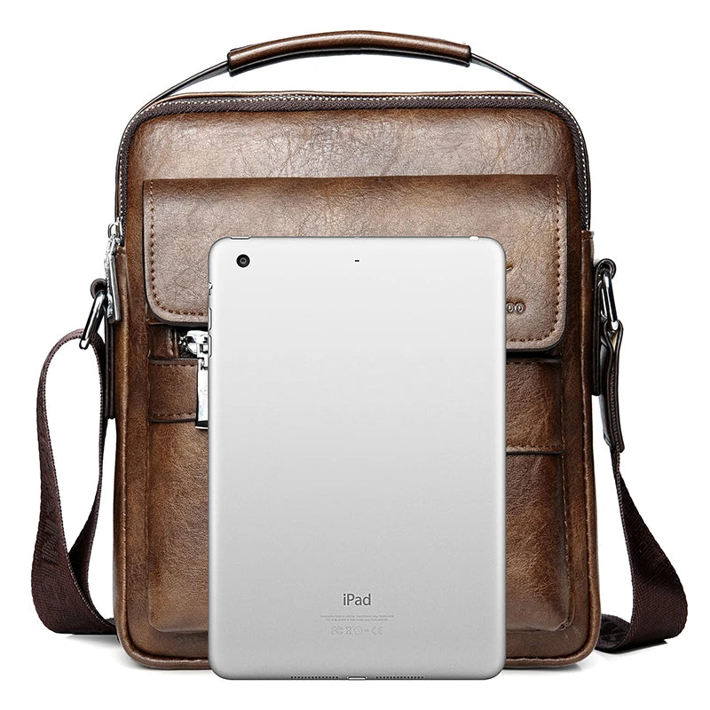 Vintage Leder Sling Bag für Herren – Vielseitige Crossbody Messenger