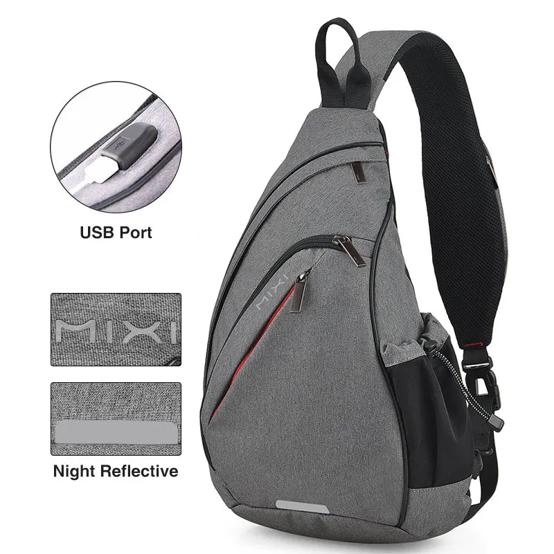 Technisch versierter Sling-Rucksack mit USB-Anschluss