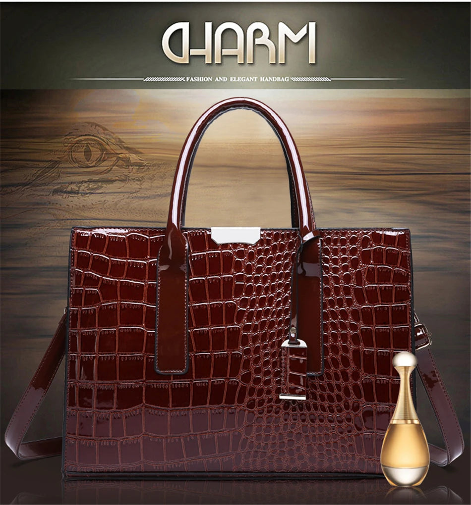 Exotic Crocodile Print Tote Bag
