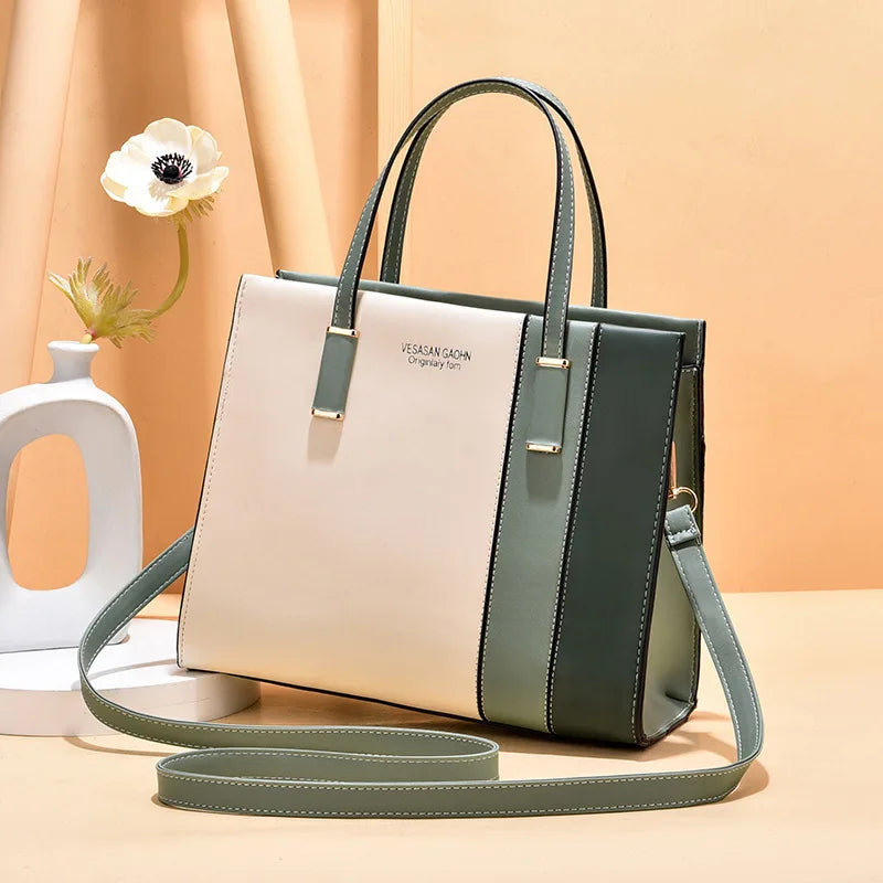 Contemporary Patchwork Leather Tote