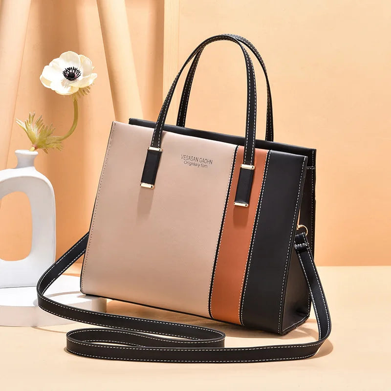 Contemporary Patchwork Leather Tote