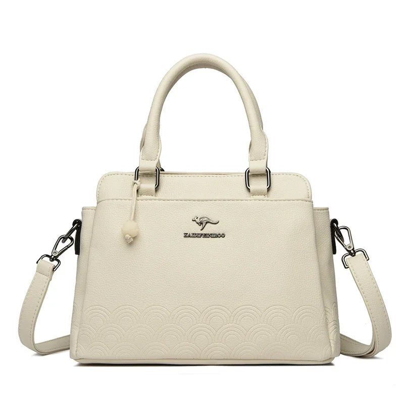 Luxuriöse Umhängetasche aus weichem Leder – Schulterhandtasche mit großem Fassungsvermögen