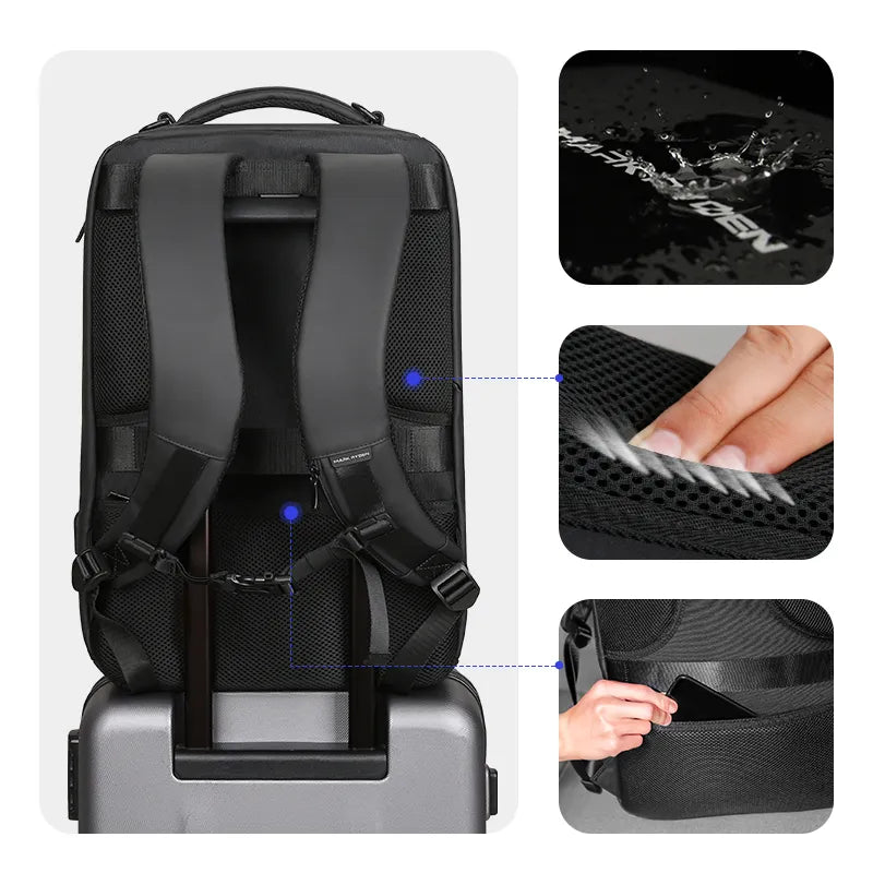 Durchdachter 17-Zoll-Laptop-Rucksack für Berufspendler