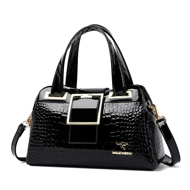 Elegant Croc Charm Shoulder Bag