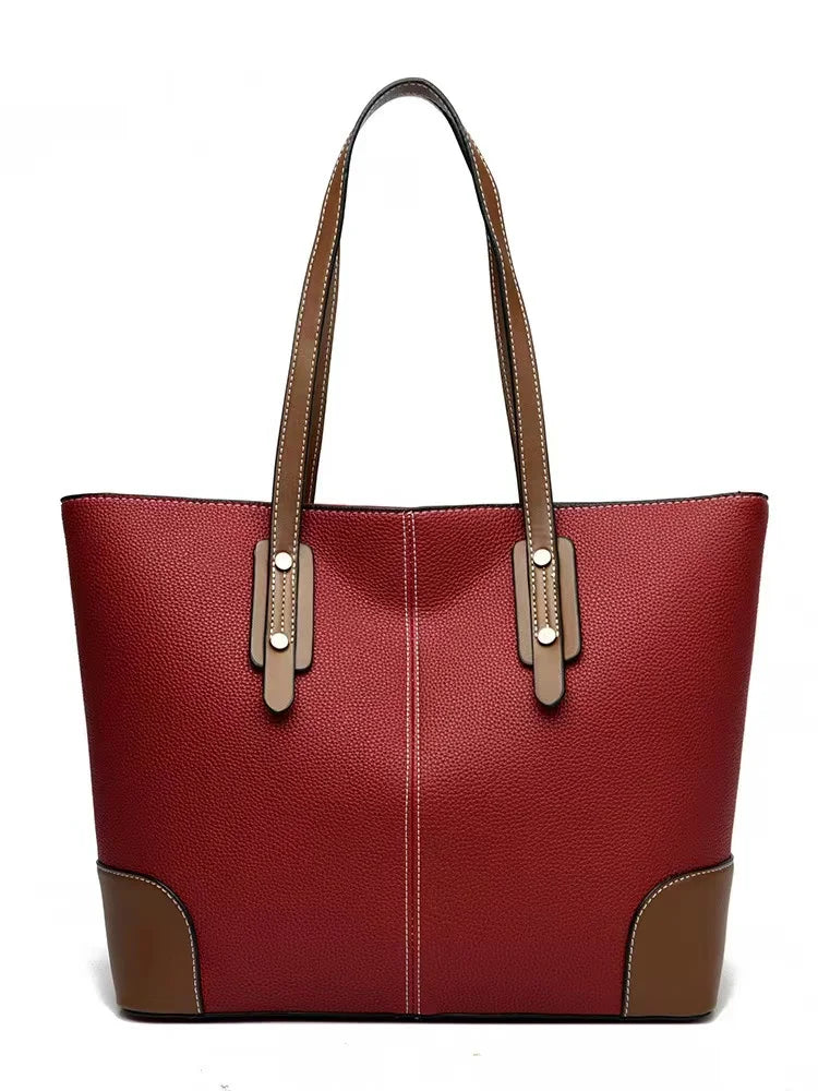 Genuine Leather Tote Bag – Large Capacity Shoulder Shopper