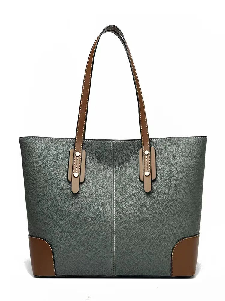 Genuine Leather Tote Bag – Large Capacity Shoulder Shopper