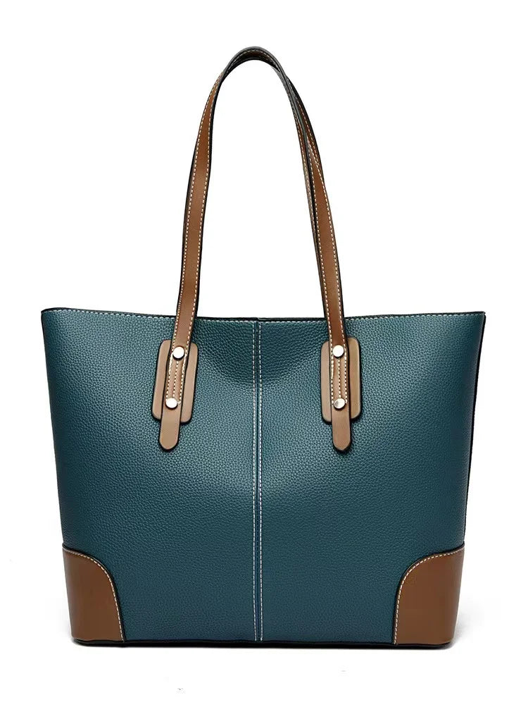 Genuine Leather Tote Bag – Large Capacity Shoulder Shopper